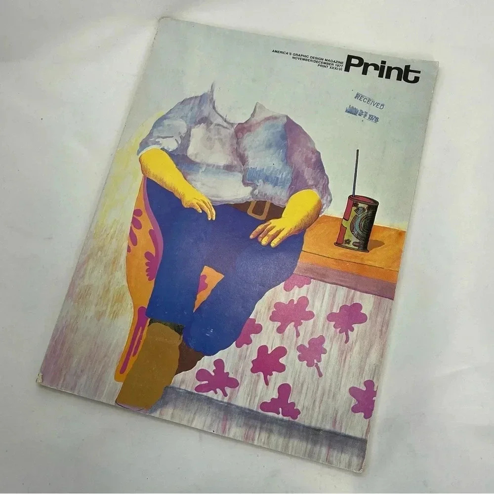 Vintage 70s 1977 Graphic Design Art  Print Magazine Book